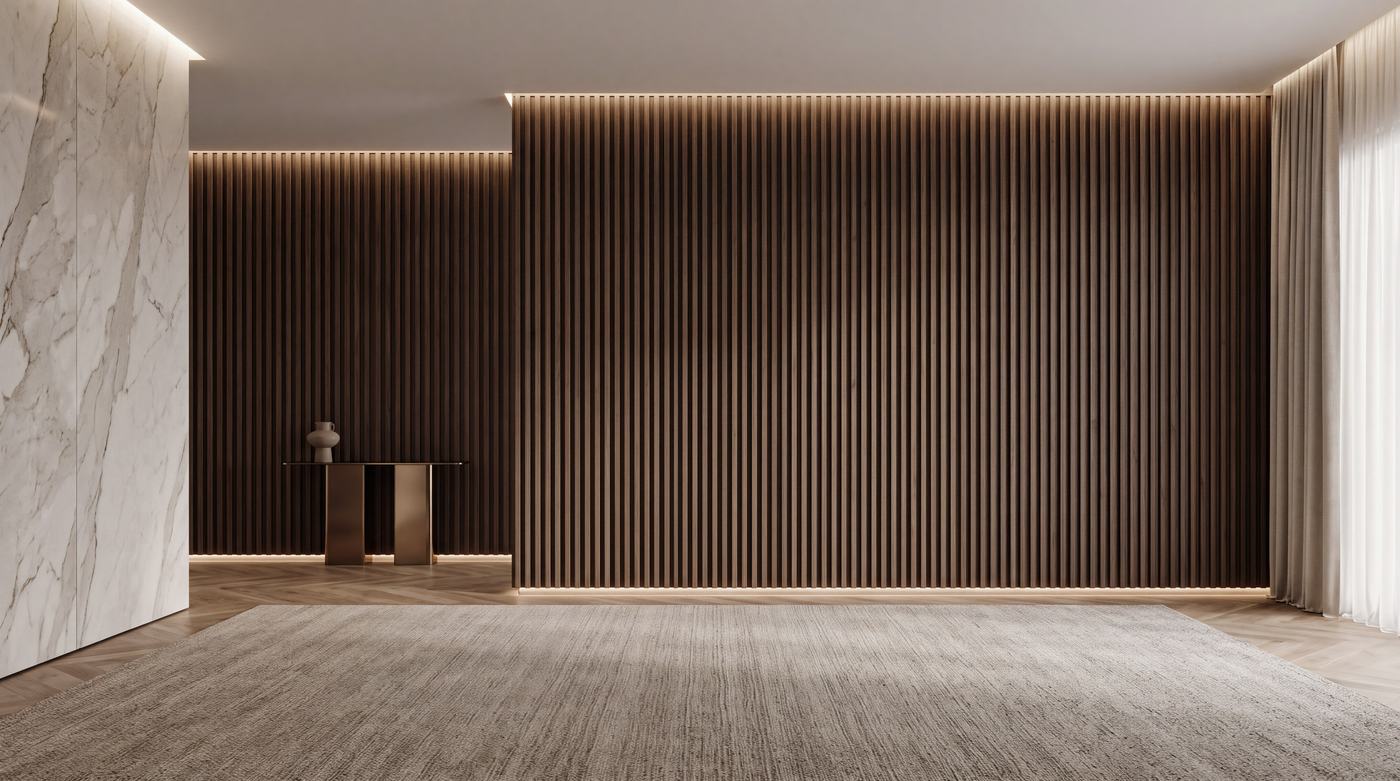 Muro revestido con wall panels